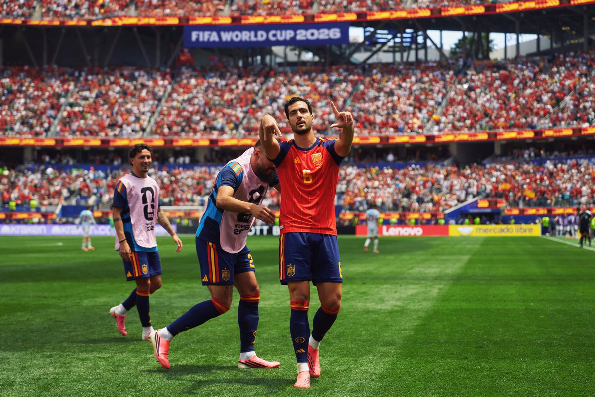 SEFutbol's tweet photo. Haz todas las celebraciones que quieras.

Tú tienes 𝗣𝗘𝗥𝗠𝗜𝗦𝗢 𝗣𝗔𝗥𝗔 𝗧𝗢𝗗𝗢.

🫶🏼 Te queremos, @mikelmerino1.

#VamosEspaña | #CopaMundialFIFA https://t.co/8EMfPn8uJT