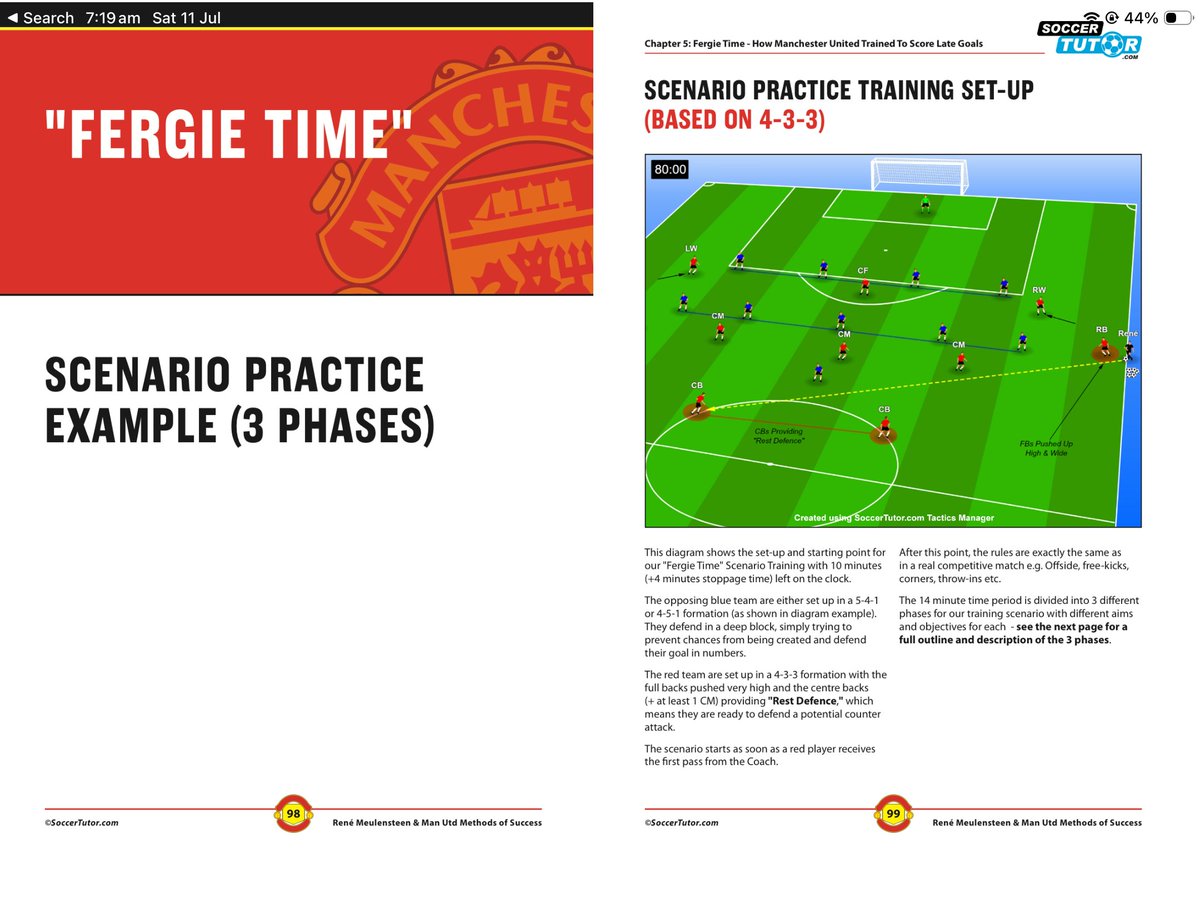 ThomasCryan's tweet photo. Many people don't realise that Fergie time was something that Man United under Alex Ferguson specifically trained for. Rafa Benitez also speaks about using scenario-based training. 

Don't need to have separate coach, just a focus in training so players understand what to do. https://t.co/MTHywU4FKw
