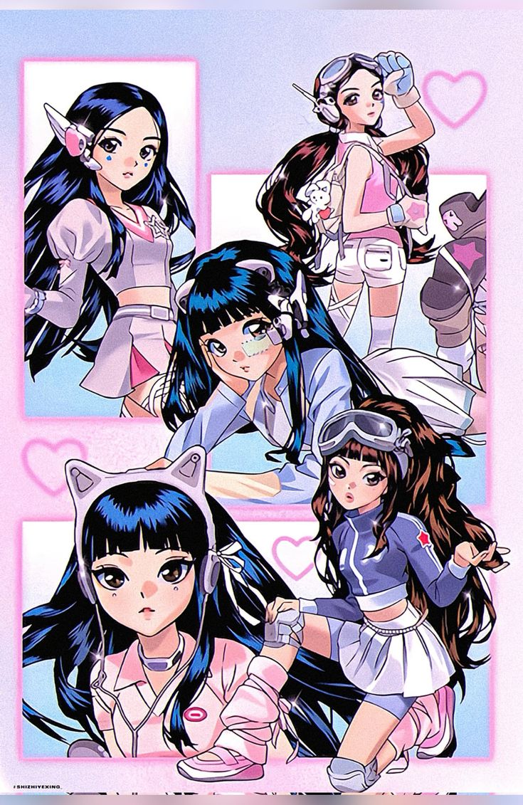 kimberleyhehe's tweet photo. NewJeans Cyber Retro Magical Girl characters ~ https://t.co/jdDppI8F11