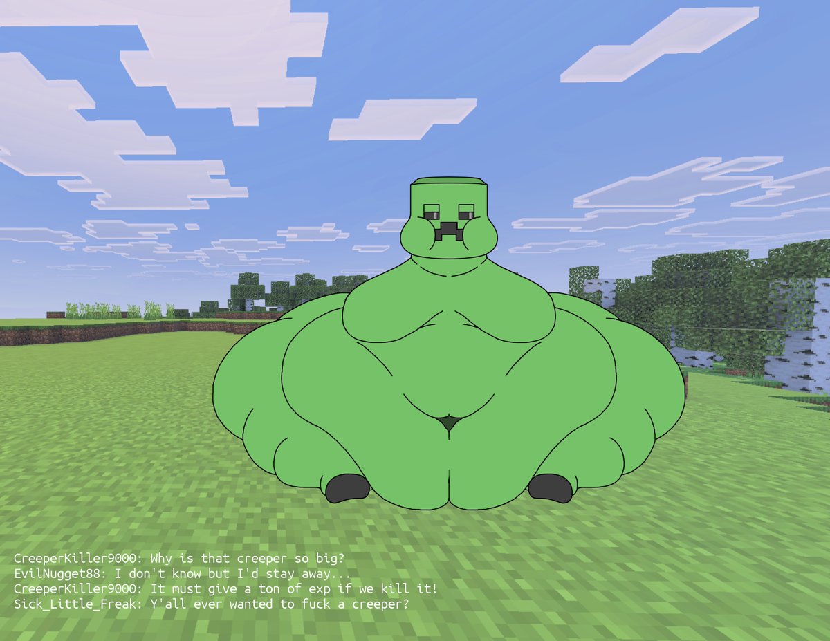 blubberlads's tweet photo. Probably the dumbest doodle I've ever made but yes here is a very overweight creeper. His explosion will be absolutely massive https://t.co/grZz6yEODK