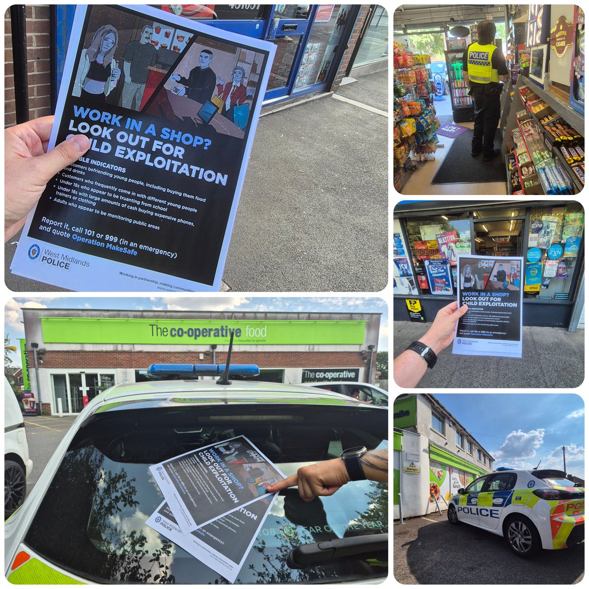 AldridgeWMP's tweet photo. ๐จ๐ฎ๐ป Officers have again been visiting local businesses in your neighbourhoods to raise awareness of child exploitation and discussing signs and indicators. Spotting the warning signs and being able to safely intervene is important. #opmakesafe ๐๐พโโ๏ธ๐๐ผโโ๏ธ https://t.co/QN9ZvQ3dc4
