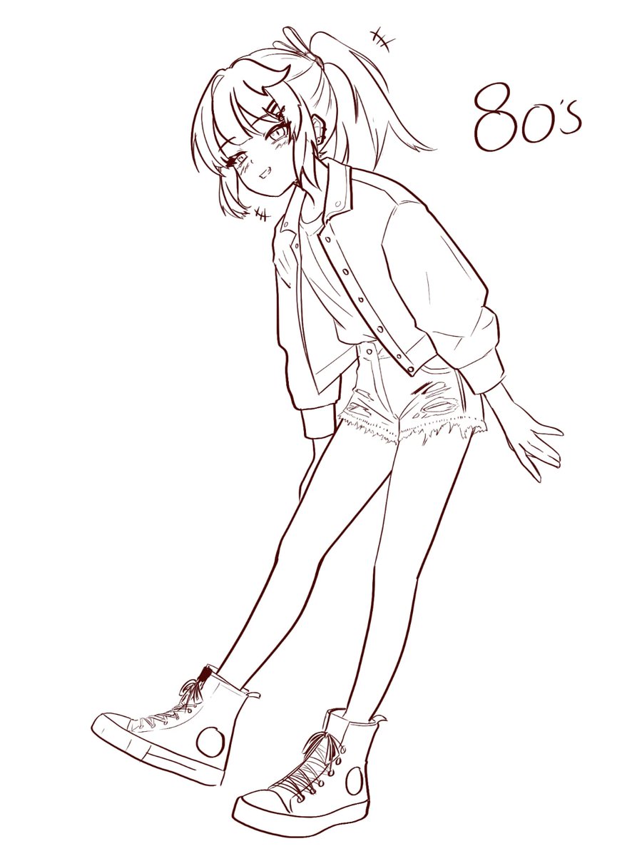 MSawkid's tweet photo. @DomsJustDrawing My art yesterday, drawing my oc in 80's outfit https://t.co/bAFQXLMLk1