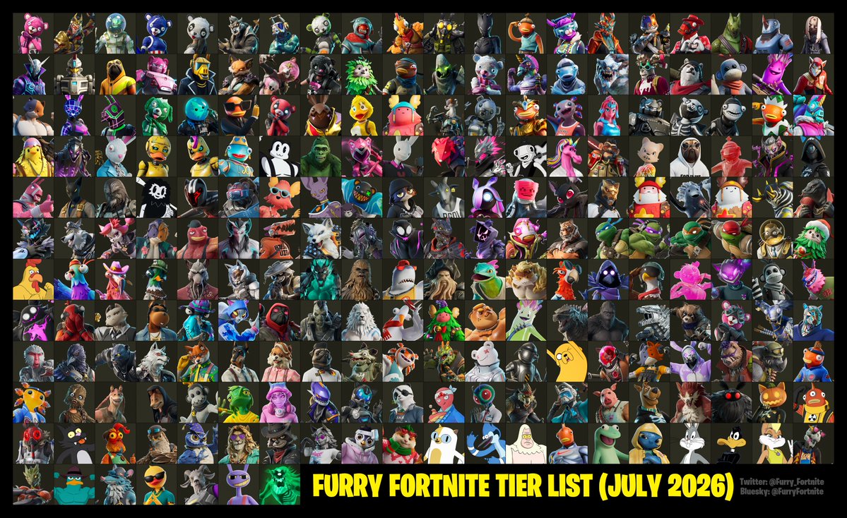 furry_fortnite's tweet photo. The Survey votes are private, but if you wanna show your own very objective and very correct ranking of the #FurryFortnite skins, we have updated our Tier List maker with all the furry skins up to today!

Tag us if you make one!

https://t.co/37hsGlbfwu https://t.co/96YPv83NMR