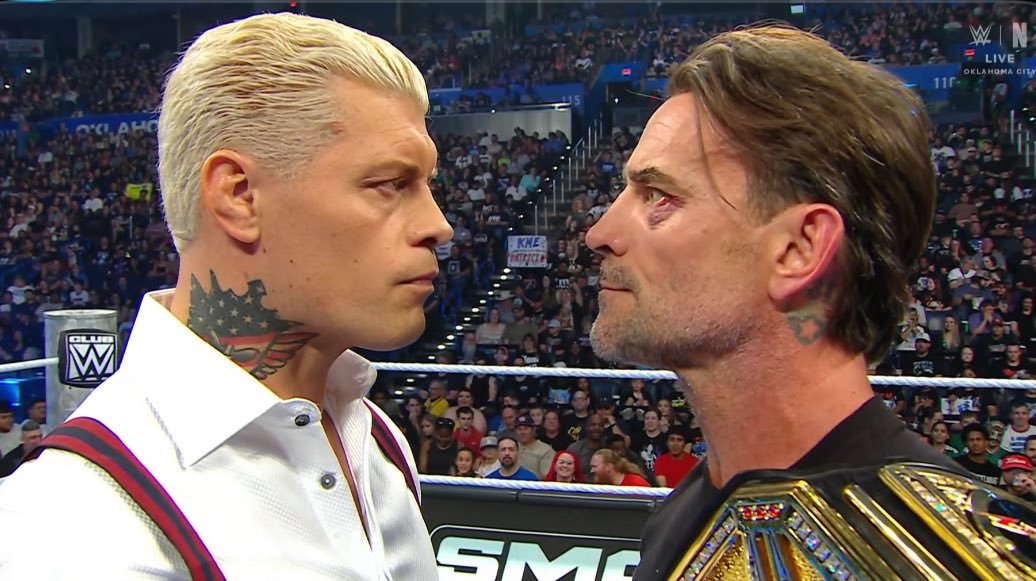 reigns_era's tweet photo. CODY VS PUNK.

SUMMERSLAM.

MAIN EVENT.

 #SmackDown https://t.co/mngBKcy4Ob