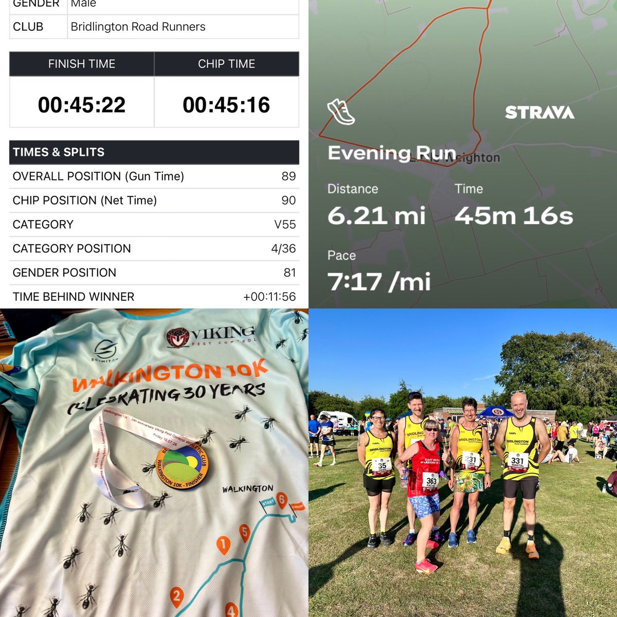 Progradar's tweet photo. Walkington 10k, age is no barrier! A meltingly hot evening π₯΅ and a great (if hilly) event from Beverley AC saw me hit a course PB at 58, 90/605 overall and 4/36 in age category - happy days ππͺπββοΈππ€ Arooogah! @RunComPod #coursepb https://t.co/xzP8txXFgb