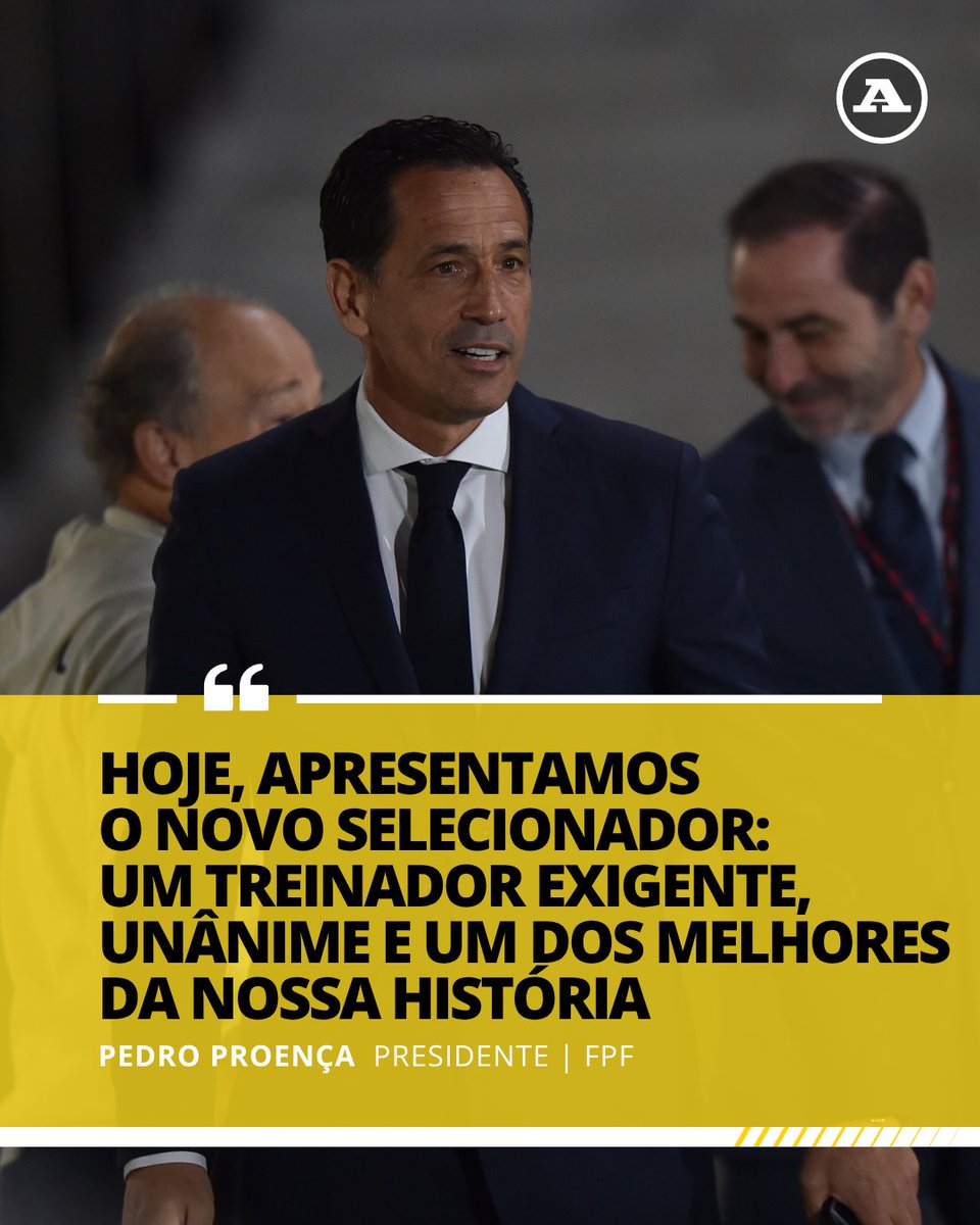 abolapt's tweet photo. Pedro Proença deu as boas-vindas a Jorge Jesus na apresentação oficial do novo selecionador nacional, destacando a ambição, a experiência e a confiança num novo ciclo para a Seleção Nacional. 🇵🇹
#PedroProenca #JorgeJesus #SelecaoNacional https://t.co/zA7Hvz1juJ