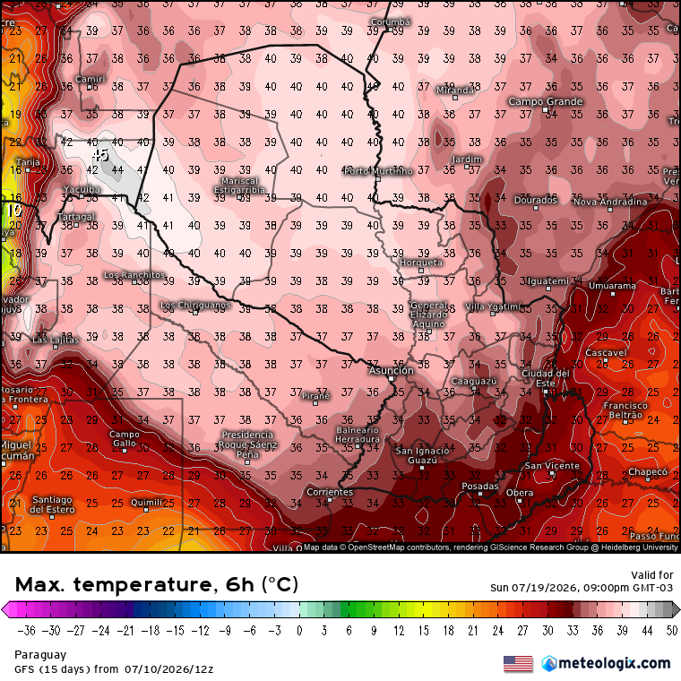 Igor__Roik's tweet photo. O GFS continua insano. Anomalia de temperatura com valores fora da escala, superando mais de 16°C acima da média nos dias 18 e 19.
Nestas áreas, o modelo projeta temperaturas de até 45°C. https://t.co/0SPMaVXrRk