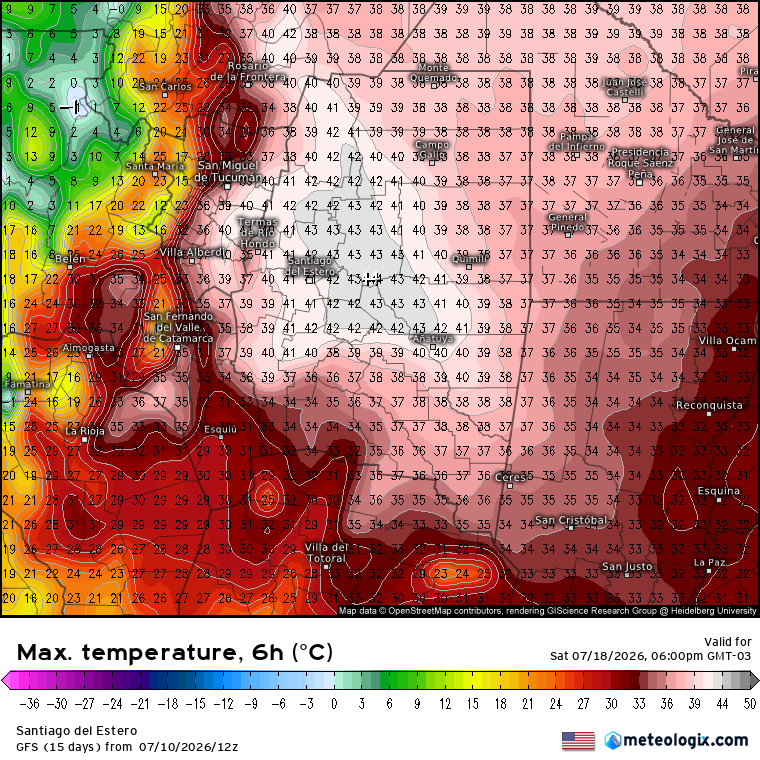 Igor__Roik's tweet photo. O GFS continua insano. Anomalia de temperatura com valores fora da escala, superando mais de 16°C acima da média nos dias 18 e 19.
Nestas áreas, o modelo projeta temperaturas de até 45°C. https://t.co/0SPMaVXrRk