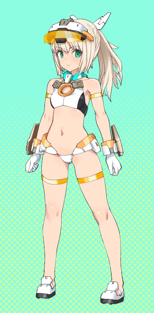 humikane's tweet photo. 原型画像ざっとトレスしたものですが　こういうデザイン・配色です水着バーゼ https://t.co/q03GDvlghk