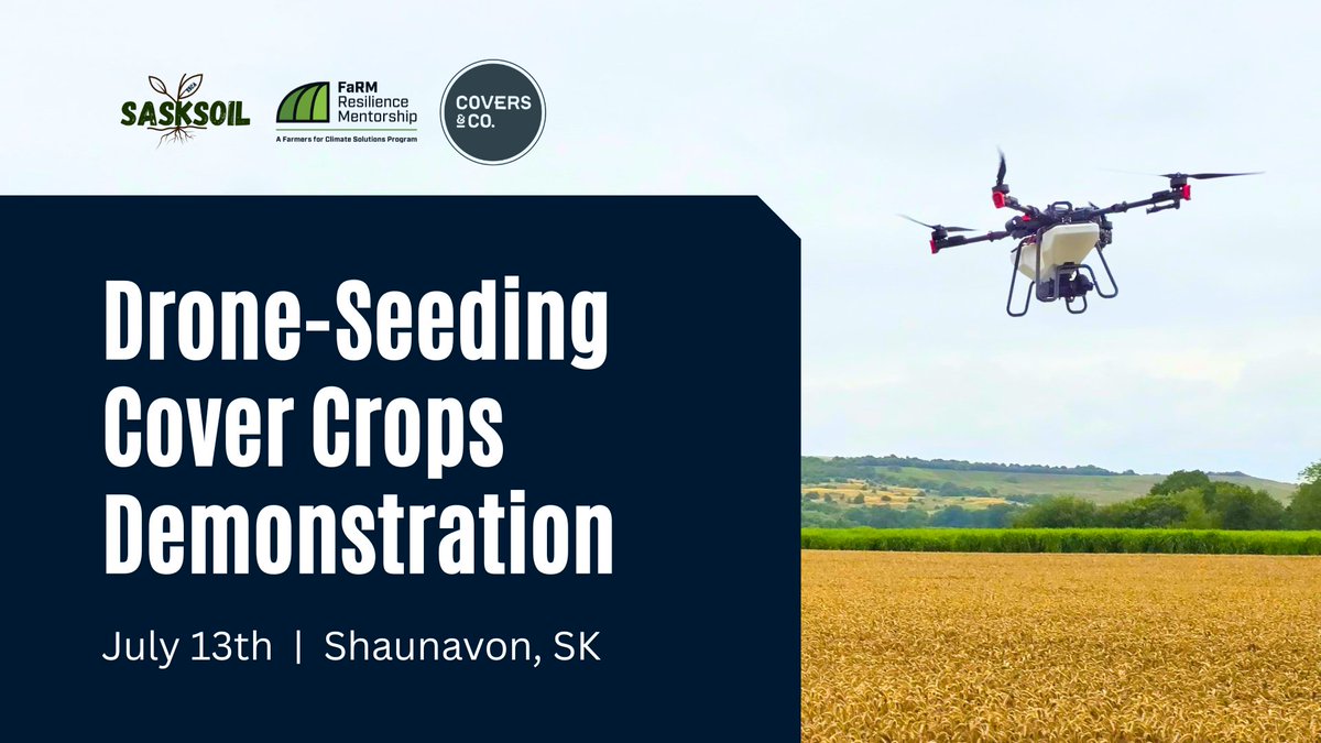 SaskSoil's tweet photo. Join us July 13 near Shaunavon for a field day with live demos of two DJI AGRAS drones & some #covercrop talk.
π
July 13, 2026 | 10 AM β 3 PM
πWiebe Farm, Shaunavon, SK
π Call or text Jon Wiebe 306-321-7466 to register
Spots are limited.
#SaskAg #DroneAg #FieldDay https://t.co/HXI5H5EbQ9