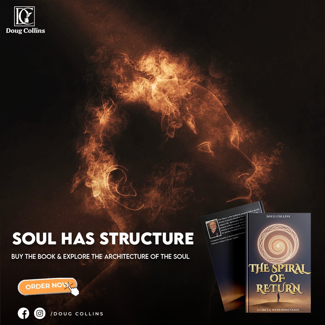 DougCollins3's tweet photo. What if your soul is more than a mystery?

The Spiral of Return invites you to explore a thought-provoking journey where consciousness, purpose, and existence come together in a new way. Instead of asking what happens after life, this book encourages you to ask how the soul is designed to grow, return, and evolve.

Whether you're drawn to spirituality, philosophy, or the deeper questions of life, this book offers fresh ideas that challenge the way you see yourself and the universe.

Start your journey today.

Get your copy here:
https://t.co/UqUmTjnr92

#TheSpiralOfReturn #DougCollins #SoulJourney #SpiritualAwakening #ConsciousLiving #MindBodySpirit #LifePurpose #SpiritualGrowth #HigherConsciousness #SelfDiscovery #Metaphysical #Philosophy #InnerWisdom #PersonalTransformation #AwakenYourSoul #BookLovers #MustReadBooks #ThoughtProvoking #InspirationalBooks #SpiritualBooks #Consciousness #BookRecommendation #ReadersCommunity #BooksThatMatter #ExploreYourMind #TransformYourLife #AuthorSpotlight #NewBook #ReadMoreBooks #DeepThinking