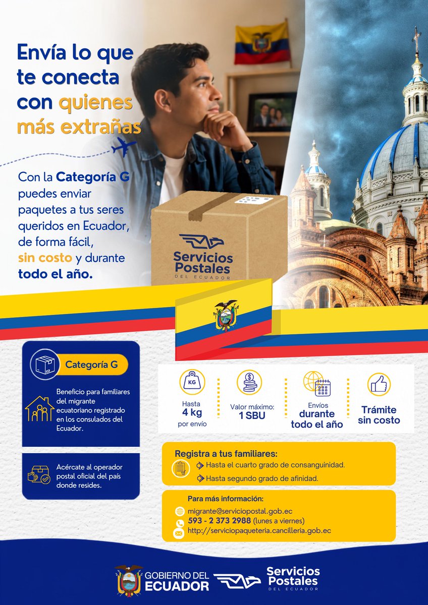 EmbajadaEcuPan's tweet photo. Servicio de Categoría G de la Empresa Pública Servicios Postales del Ecuador. https://t.co/nP36k9UlyO