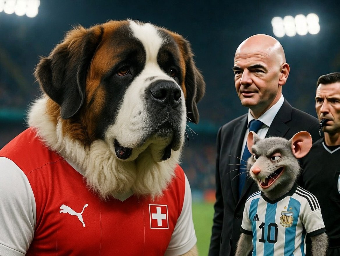 InmortusPeru's tweet photo. YA NO VA A SER SUIZA VS ARGENTINA
Sino Suiza y el mundo vs Argentina + Infantino + Árbitros + VAR + Israel + Mafia del fútbol

Aunque esta vez quizás disimulen porque la FIFA está siendo expuesta a nivel mundial. Suerte Suiza, la necesitarás 🇨🇭🇨🇭🇨🇭 https://t.co/nVvJnRnZGO