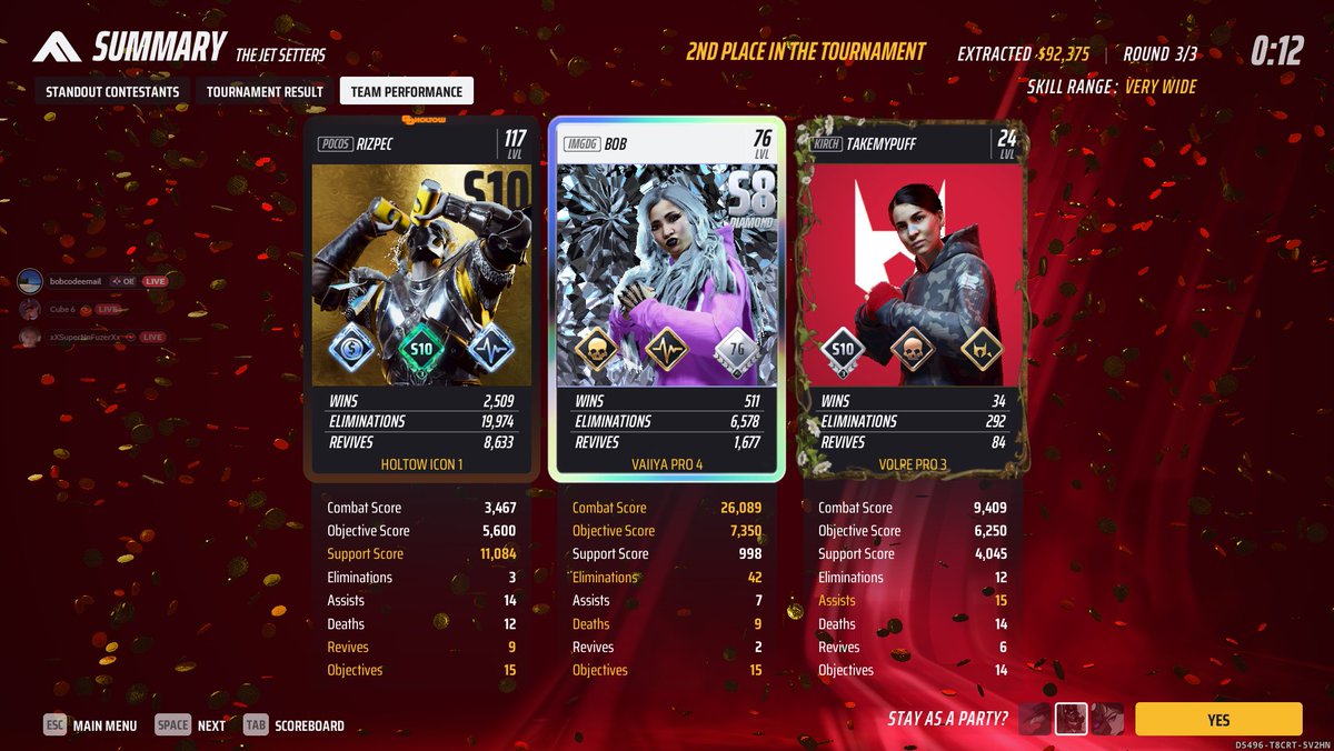bobxblv's tweet photo. Throw me a bone here with the matchmaking please or make the gains higher for previous high ranks this is miserable @reachthefinals @Schnobben https://t.co/jW5etb48hi