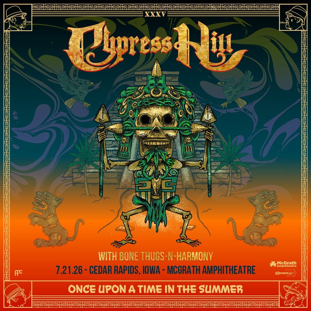 LiveNation's tweet photo. Cypress Hill 🔥 Bone Thugs-N-Harmony. Real hip-hop energy. Legendary vibes.

Hear hits like 'Insane in the Brain,' 'Throw your Set in the Air,' and 'Tha Crossroads' on July 21st at McGrath Amphitheatre!