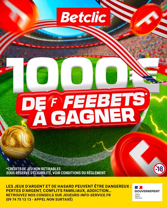 Betclic's tweet photo. ON Y EST : LES 2 DERNIERS QUARTS DE FINALE 🤩

On fait gagner 20 x 50€ de Feebets* l'équipe !! 🏆

RT + ton pseudo + ton combi sur les 2 matchs🔥 https://t.co/SU2w5isAF5