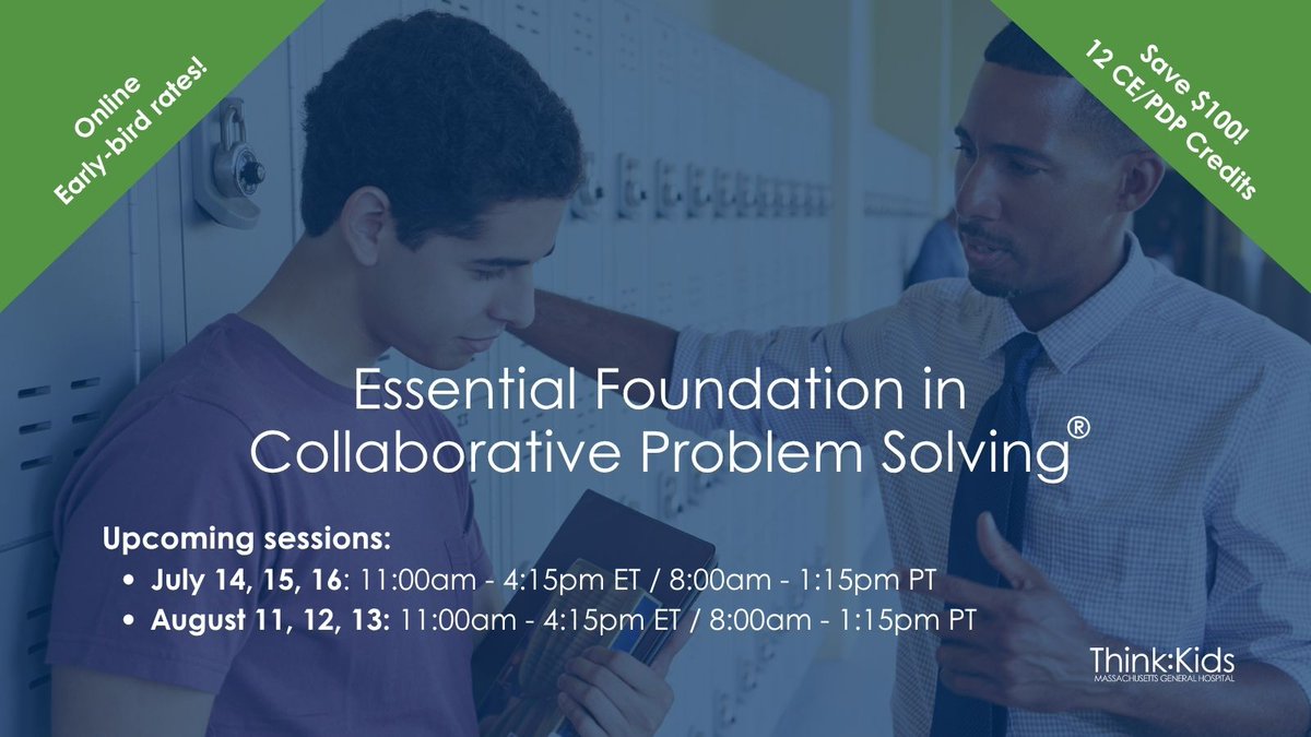 ThinkKids's tweet photo. Less “Why won’t they behave?”
More “What skill is missing?”

That’s the shift.

Learn how in Essential Foundation in Collaborative Problem Solving this summer.

Register now to lock in early-bird rates and a special summer scholarship of $100 off!
https://t.co/0uuvCN1kKt https://t.co/avE0pph1LO