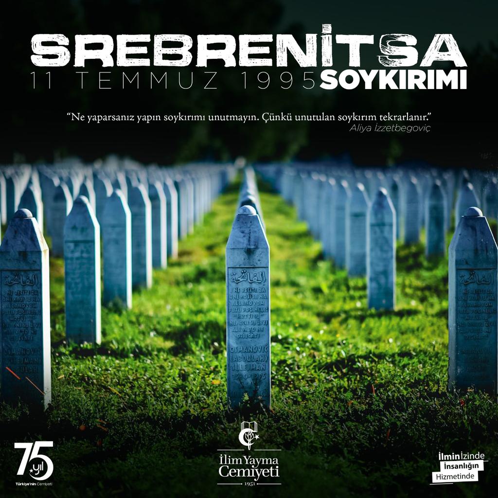 iycgenelmerkez's tweet photo. "Ne yaparsanız yapın soykırımı unutmayın çünkü unutulan soykırım tekrarlanır!"
Aliya İzetbegoviç
#SrebrenitsaSoykırımı #11Temmuz1995 https://t.co/hlV5xI7LWb
