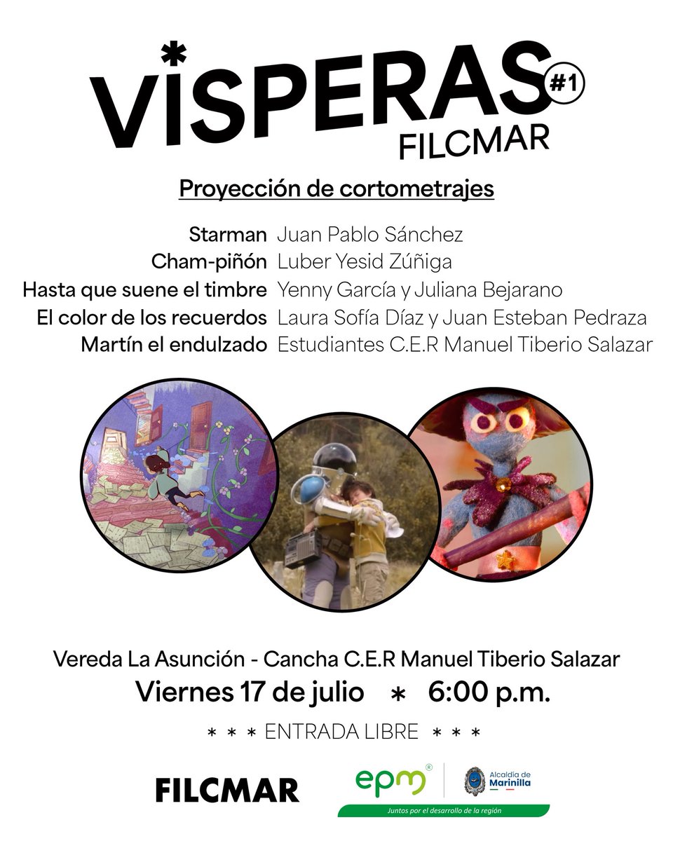 filcmar_'s tweet photo. Estamos cerca de anunciar las fechas de FILCMAR 8 🐄

Los esperamos el viernes 17 de julio en el C.E.R Manual Tiberio Salazar de la vereda la Asunción a las 6:00pm.👀

🎫 Entrada libre.
🧑‍🧑‍🧒‍🧒 Para toda la familia. https://t.co/Mz42cTg65t