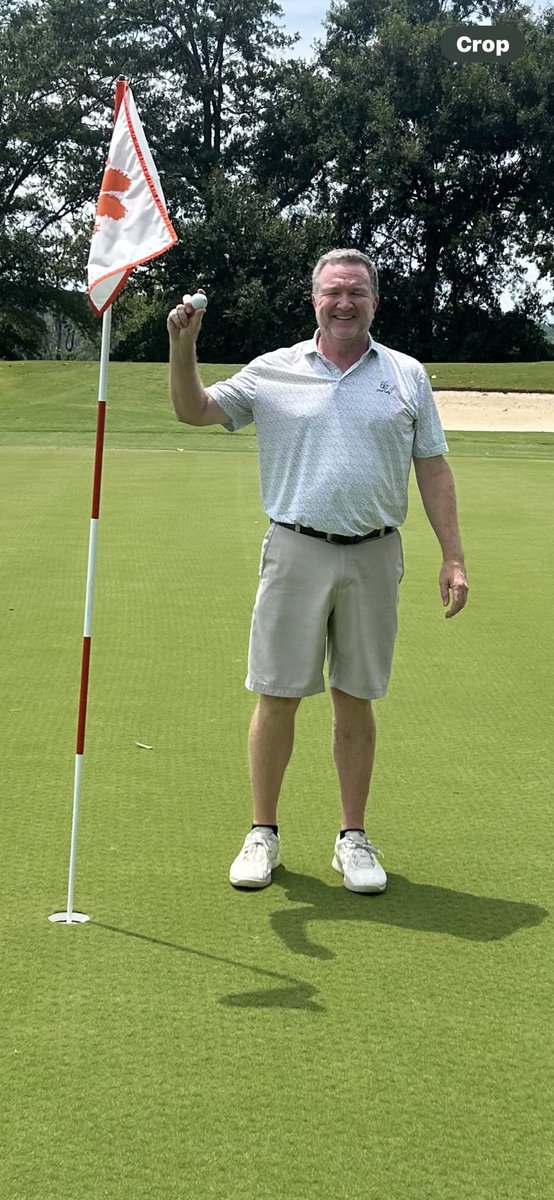 Clemson_Golf's tweet photo. Congratulations to Keith Crownover for his ace today on hole #17. 
180 yard, 4-hybrid. 
Witnesses: Greg Carroll, Andy Mercer, Spencer Hynd. https://t.co/40I23b0lO3