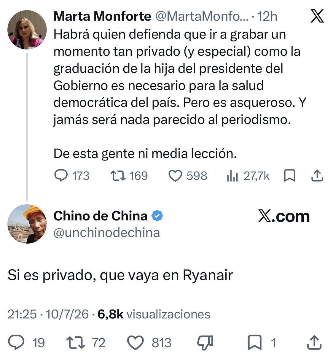 mejoreszasca's tweet photo. ZASCA!!!!!!!! de @unchinodechina a @MartaMonforteJ . Vía @SusanaMV5 https://t.co/Q3AV0Qij5K