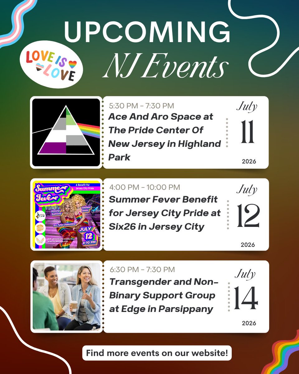 outinjersey's tweet photo. Let's all have a great weekend! Our website is full of inclusive activities led by affirming organizations and clubs. 

Visit https://t.co/0lwce0bCJT for more info!! 

Find your people 🩷🩷🩷 https://t.co/AznNcyau9z