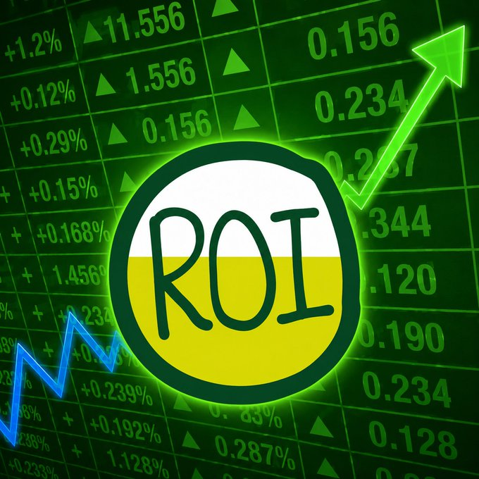 Cryptoguyonsoll's tweet photo. I just found the perfect narrative to run right now. 

Everyone on Robinhood is here for one reason.  

To get a return on investment.  

So why not turn one of the most recognizable investing terms into a coin?  

Return On Investment. $ROI.  
It fits the stock meta perfectly.  Simple.  Recognizable.  Everyone knows what ROI means, whether you're into stocks or crypto.  
The narrative explains itself. 
Launching on Robinhood.  
Paying DEX at 20k. $ROI