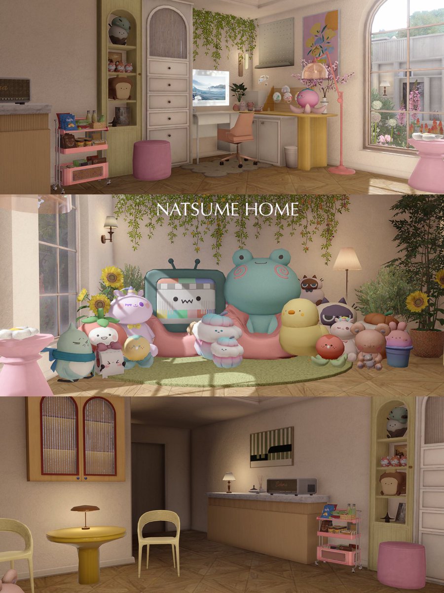 natsume_834's tweet photo. 主ﾁｬﾝの絆部屋🩵🩷

特大ぬいぐるみとチェアを合わせて、ぬいぐるみチェアを作りました✌️

デスクにパソコンとか置きたい！
あと、いろいろ収納系アイテムが増えてて何に使う？と思ってたらどうやらバッチを飾るやつっぽい🤔？
とても可愛い。(ツリーに写真載せる)

#ナツメ愛の別荘 https://t.co/M6rvwIZLHh