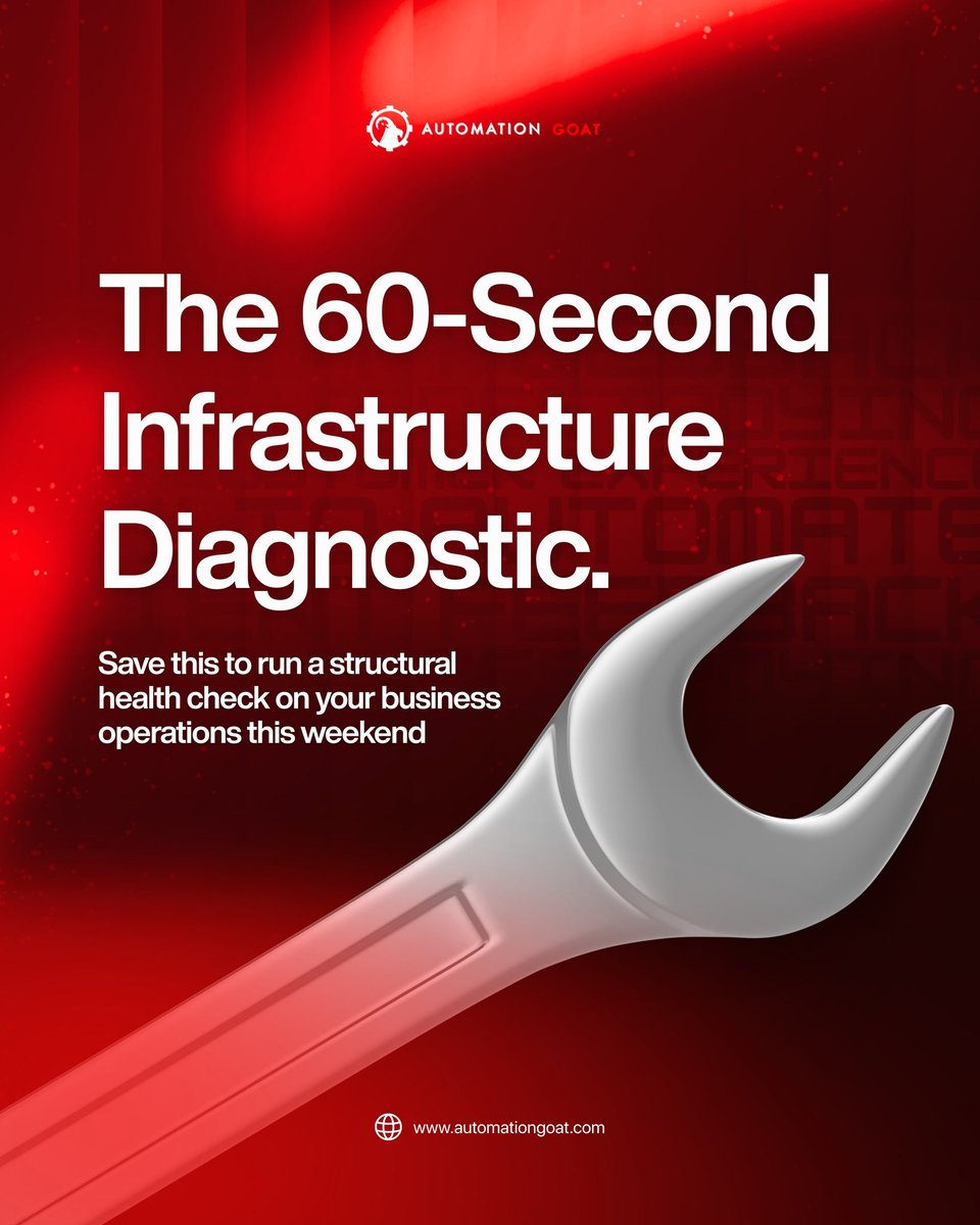 marvinwcoffman's tweet photo. Growth can expose weak systems.

Take 60 seconds to assess your business infrastructure and find the bottlenecks before they slow you down.

The stronger your backend, the easier it is to scale.

#AutomationGoat #BusinessAutomation #BusinessSystems #WorkflowAutomation https://t.co/DEDA08sUAV