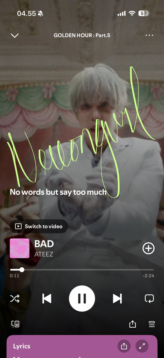 neeeongurl's tweet photo. @ATEEZofficial 06.00 KST / 04.00 WIB

 #스밍_dont_stop 
#ATEEZ #에이티즈 #GOLDENHOUR #GOLDENHOUR_Part5 #BAD @ATEEZofficial https://t.co/lsHjTJHlk4