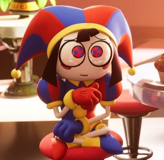 BISEXUALPOMNI's tweet photo. i'm obsessed with pomni, with her big eyes, with her rosy cheeks and soft smile, with her stupid silly hat and UGGHHH https://t.co/oP7H1VfHzl