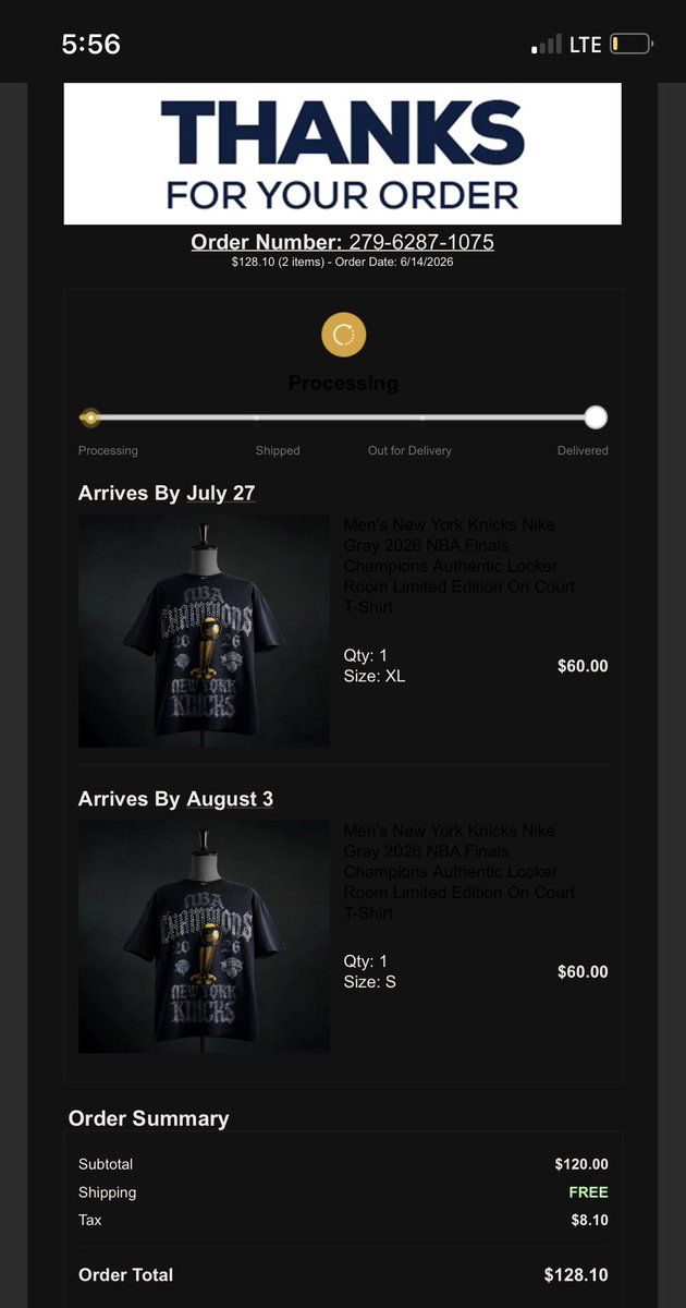 JonBainzy's tweet photo. Is there anyway on Gods green earth I’m getting these shirts? lol jw.
I ordered 5min after the championship. @FanaticsSupport https://t.co/IHWJofYQ0j