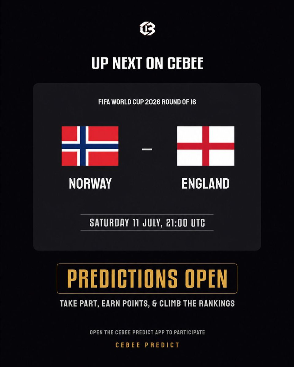 CeBeePredict's tweet photo. ⏭️ Up Next on CeBee.

Eyes on the next fixture.

How do you see this one playing out?👀

#CeBeePredict #FootballPredictions #WorldCup2026 #FootballFans #FootballCommunity https://t.co/qArY1Nqp9H