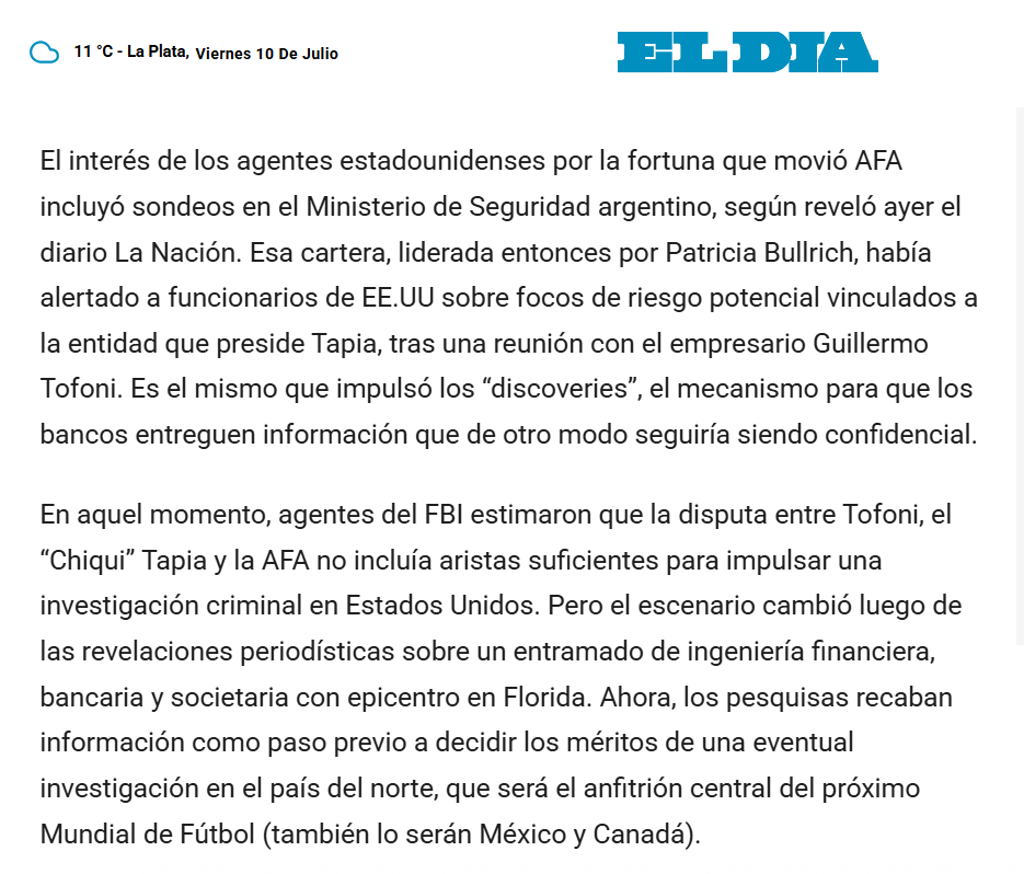 Check_Futbol's tweet photo. en el mismo 2024 la entonces Ministra de Seguridad Patricia Bullrich alerto a las autoridades de EEUU, quienes no le dieron importancia en su momento, sobre las acciones financieras de Tapia en EEUU 

Tambien denuncie ante la Conmebol en 2025

Esto nadie lo cuenta https://t.co/nlsXsyDATD