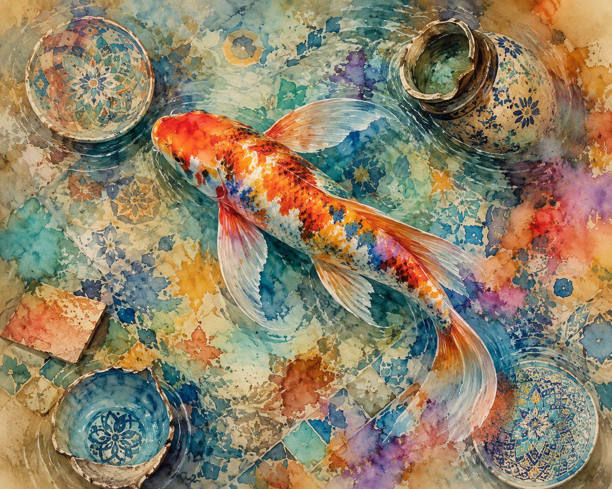 chehrealam's tweet photo. A new collection inspired by Japanese koi fish, Persian carpets, and handcrafted ceramics—blended with flowing watercolor textures.
Unique digital artworks. Limited editions. Collect a story, not just an image.
#NFT #DigitalArt #ContemporaryArt #KoiFish #PersianArt #Ceramics https://t.co/8bBBg1KeOn