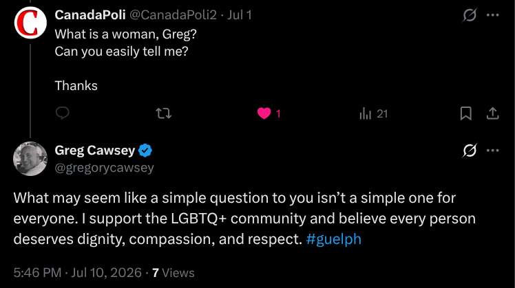 GuelphCitizenTV's tweet photo. @gregorycawsey has lost the plot and should be locked up.
It is not kind to lie, #Guelph.
Radical leftist lunacy has no place in The Royal City.
Know your role, jabroni.
#TeamBETA gotta bounce, no doubt. https://t.co/KxcwcO2g01