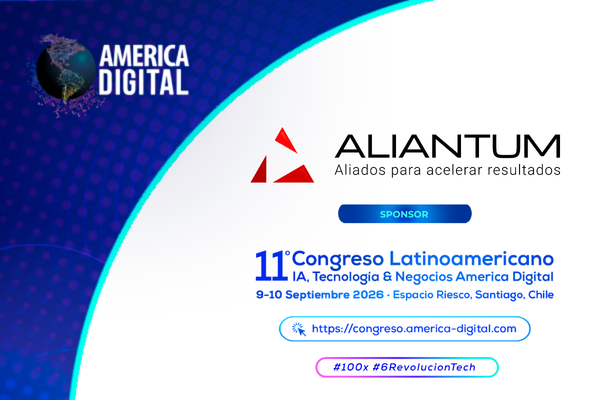 americadigital2's tweet photo. 🚀 Anunciamos la participación de @aliantumsa en el 11° Congreso IA, Tech y Negocios América Digital Chile 2026. En un entorno donde la transformación digital redefine el sector financiero, Aliantum impulsa a bancos y aseguradoras a integrar inteligencia artificial https://t.co/BLryvD1P57