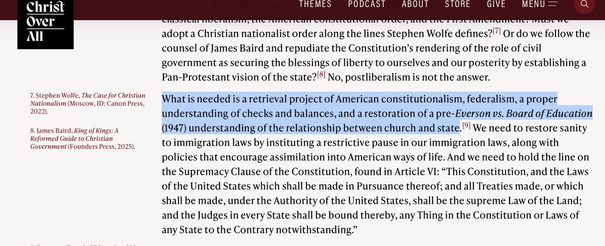 zaktharp12's tweet photo. The late Judge Antonin Scalia argued that the Supreme Court's 1947 Everson v. Board of Education (mentioned by Wilsey's article here) decision was wrongly decided. Scalia rejected the Court’s use of Thomas Jefferson's "wall of separation" metaphor and the "incorporation" of the https://t.co/JbrTO33iGR