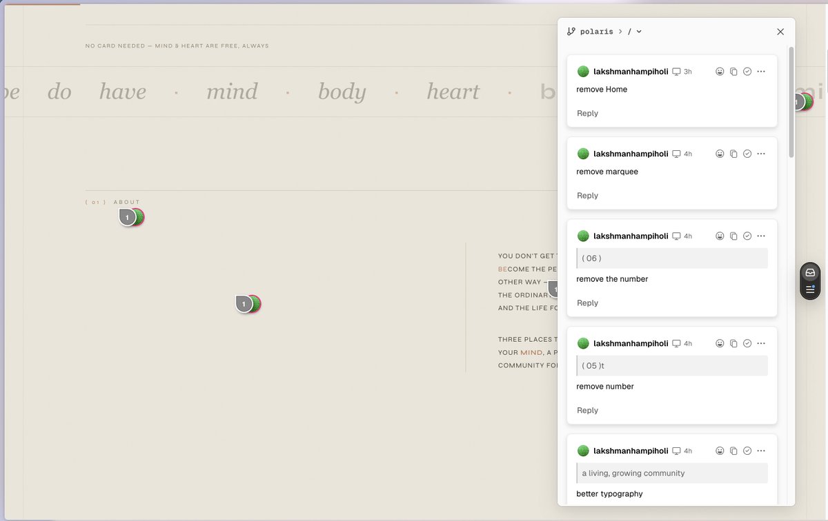 lakshman04's tweet photo. I wonder if there is a easy way to copy all the comments in a single shot from website or if the agent had the access to read them..

Vercel toolbar 
@vercel @vercel_dev https://t.co/UZR6VuNtdl