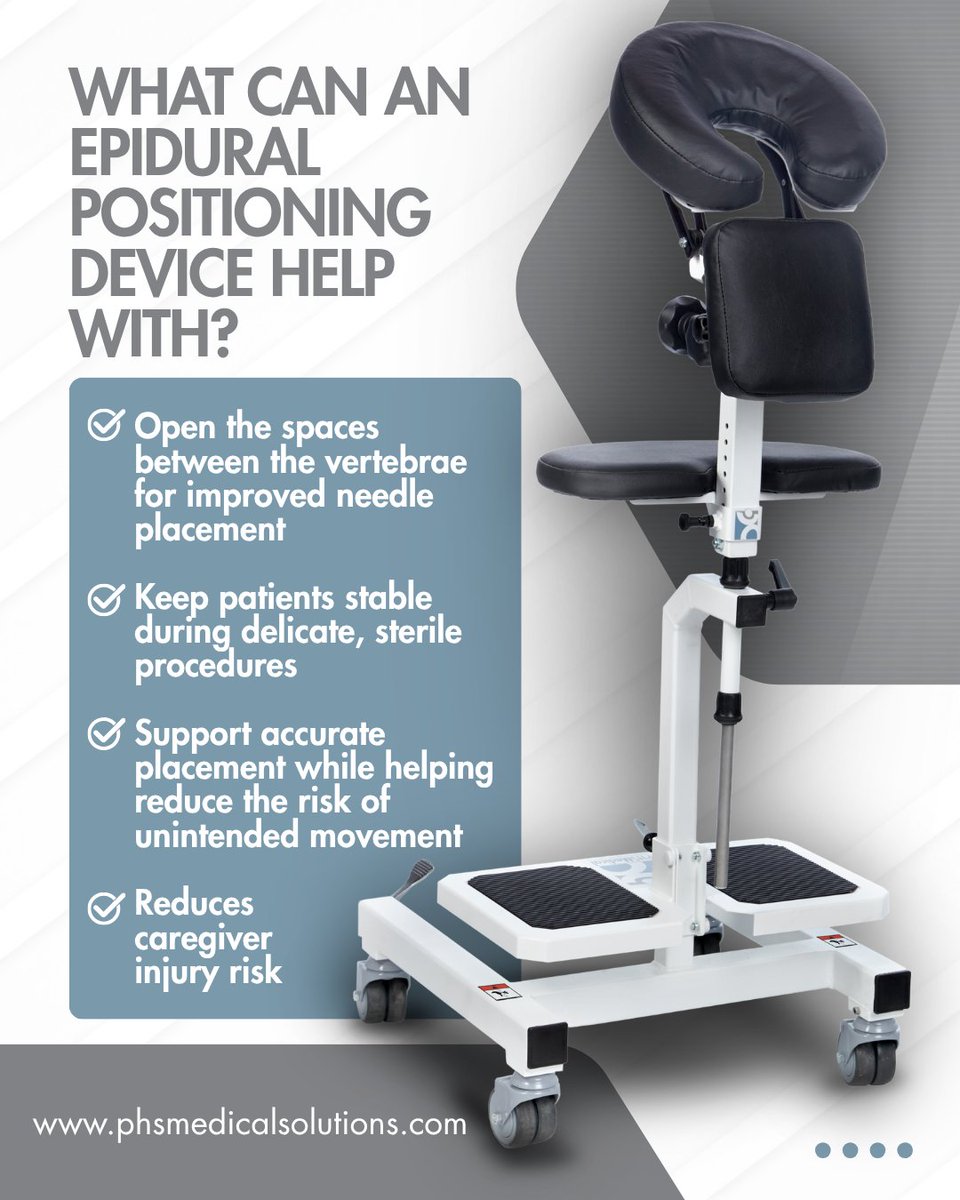 PHSMedical's tweet photo. Precision starts with proper positioning. When it comes to epidural procedures, patient positioning isn't just about comfort, it's essential for safety and accuracy.

#Epidural #PatientPositioning #HealthcareInnovation #MedicalEquipment #PatientSafety #HospitalEquipment https://t.co/67IeDsPlMS