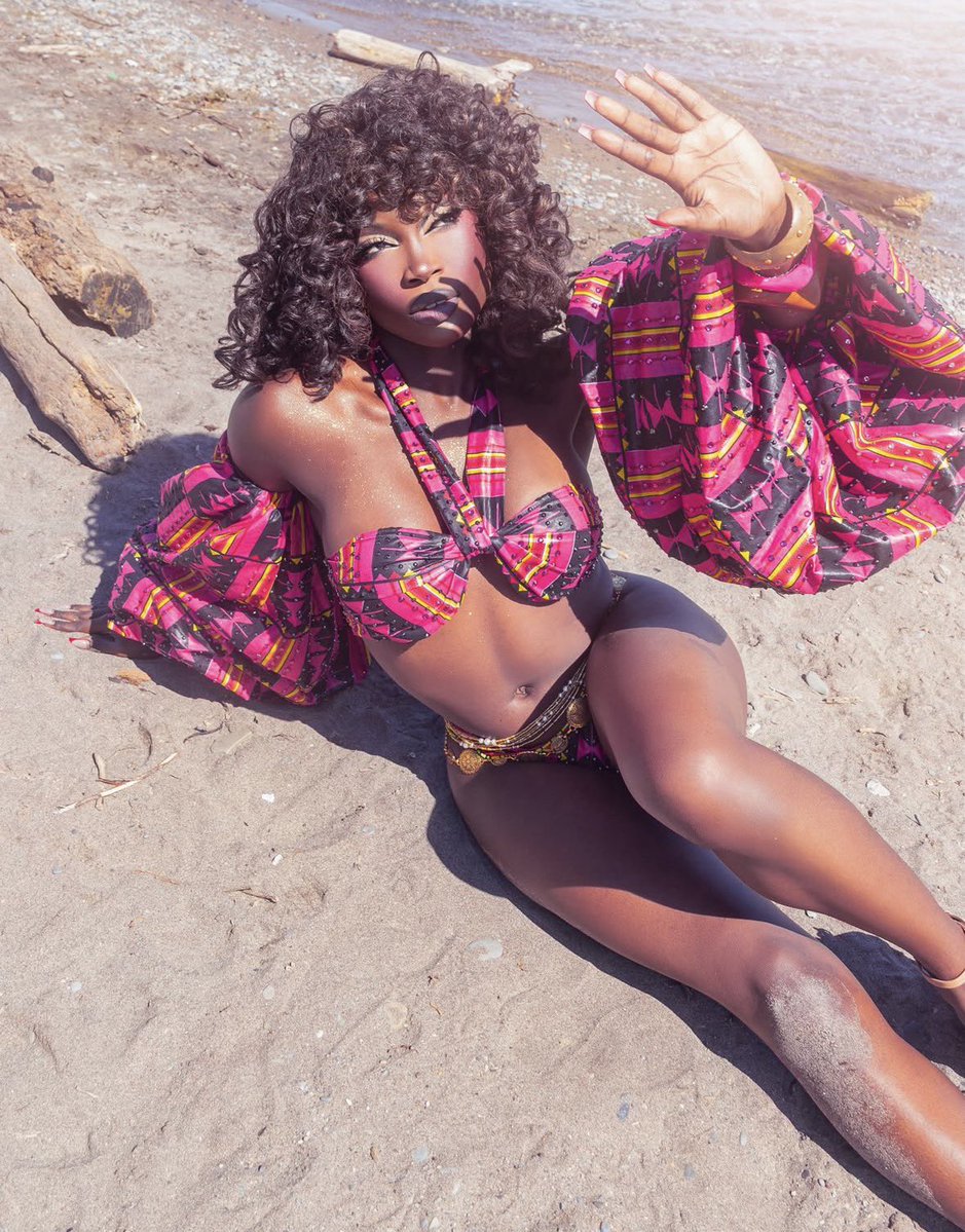 Drag_Crave's tweet photo. Makayla Couture looks gorgeous in her "Miss Cuntinental Swimwear" look for Canada’s Drag Race All Stars. https://t.co/N7KtlO4P34