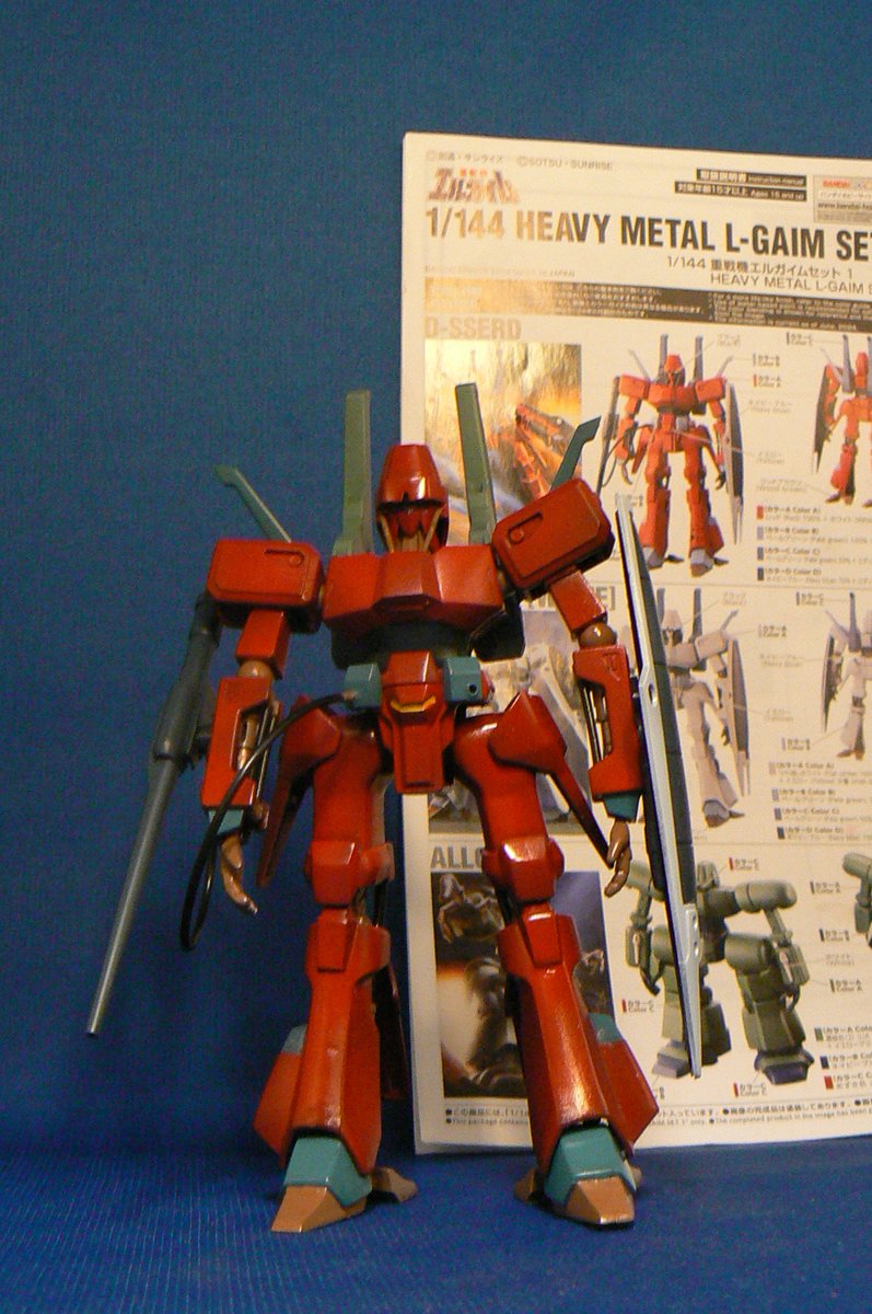 重戦機エルガイムセット1 1/144ディザード 赤ディザード完成しました