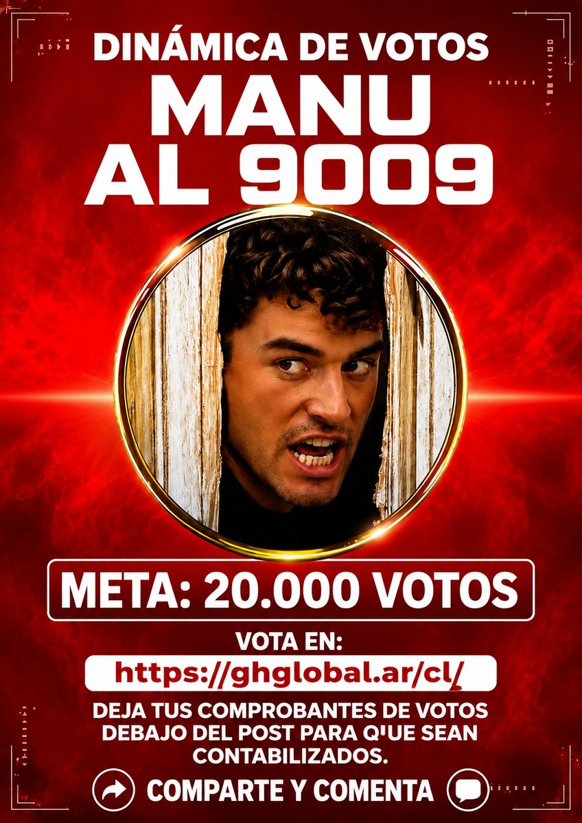 teamzoeofiicial's tweet photo. Vamos gente es Manu al 9009
Sigan la dinámica y dejen sus votos debajo del post
Meta 20000 votos 
#GranHermano @Zoebogachabasto https://t.co/K0DMxfwYr0