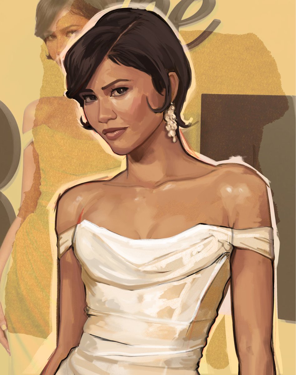pommepony's tweet photo. not drawn much in a while 🙁.

but i did draw 🙂 #zendaya https://t.co/1ibD2q38Aa
