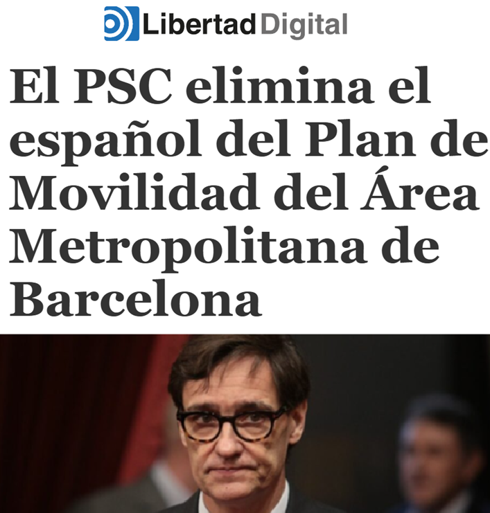 CCivicaCatalana's tweet photo. En la lengua, el PSC se comporta como un partido separatista más. Se trata de multar, acosar y eliminar el español

Y si hay que pasarse por el forro los derechos lingüísticos del 75% de barceloneses, que son hispanohablantes, ningún problema

Todo por la poltronita de Illa

Asco https://t.co/alClW95nuU