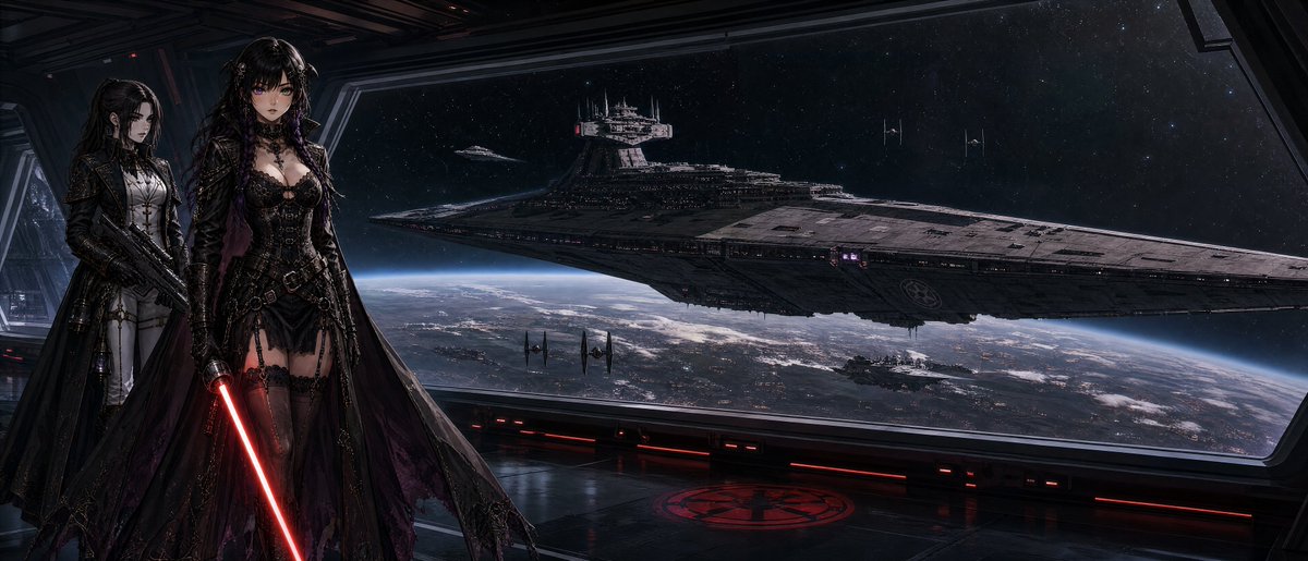 EvaGlitchAI's tweet photo. Prompt of the Day: SITH LORD’S FLAGSHIP 🌌⚔️💜💚
@Scottbowman4 had this idea so I built on it I know we did Star Wars not long ago, but this one was too cool not to share
Transform your main character into a commanding Sith Lord overlooking their own personalised Imperial Super Star Destroyer.
You can also attach one extra character reference as a special bodyguard I have also added a storm trooper ref if you want to use that. The Sith Lord and their flagship remain the absolute stars of the image.
............................PROMPT STARTS HERE............................
Use the attached character reference images as character identity references.
Reference roles:
The first attached character reference image is the main character and must be the clear focal character, reimagined as a powerful Sith Lord.
The second attached character reference image, if provided, is a special bodyguard serving the Sith Lord.
Do not create more than two characters total.
Character reference rules:
Preserve each attached character’s face shape, hairstyle, hair colour, eye colour, silhouette, signature colour palette, key outfit motifs, accessories, and overall character vibe.
The final design must still clearly look like each attached character.
Do not redesign any attached character into a different person.
Hard style rule:
Preserve the visual style of the attached references while transforming them into a Star Wars scene.
If the references are anime, keep them anime. If they are stylized, keep that stylization.
Do not turn the characters photorealistic unless specifically requested.
Scene concept:
Create a 21:9 ultrawide cinematic image set in the Star Wars universe.
Show the main character standing on the left side of the bridge of an orbital star port as a commanding Sith Lord.
A massive panoramic bridge window must span at least two-thirds of the image so the exterior view remains dominant.
Starship priority:
Through the huge window, show the main character’s personal Imperial Super Star Destroyer as one of the absolute stars of the image.
The ship must strongly adhere to proper Imperial Star Destroyer design philosophy and established Empire ship styling.
It must have a clean, readable wedge-shaped silhouette, broad flat hull planes, a clear stepped superstructure, a recognizable central command tower, layered surface structure, and harsh militaristic Imperial geometry.
The ship should look like a true Star Wars Imperial Super Star Destroyer, not a generic sci-fi battleship.
Subtly integrate elements of the main character into the ship design through colour accents, motif language, or refined ornamental detailing, while still keeping the ship unmistakably Imperial and structurally believable.
Character design and staging:
Dress the main character in dark, elegant, intimidating Sith Lord clothing that feels custom-made for them and clearly reads as Sith.
The main character must be holding a Sith lightsaber.
The lightsaber blade should be red or crimson.
If the second character is included, treat them as a special bodyguard: an elite personal protector standing near the Sith Lord.
Dress the bodyguard in dark Imperial-style bodyguard attire or armour that clearly reads as a high-ranking armed retainer serving a Sith Lord.
The bodyguard must carry a blaster or other ranged weapon only, never a lightsaber.
If the bodyguard is female, the outfit may be slightly more sleek, fitted, or subtly alluring, but it must remain tasteful, battle-ready, and appropriate to the Star Wars setting.
Keep the bodyguard visually subordinate to the Sith Lord and do not let them block too much of the window.
Composition:
Keep the main character and the Super Star Destroyer as the two primary stars of the image.
The main character should anchor the left side of the frame.
The ship should dominate the exterior view and feel immense, imposing, and highly readable at a glance.
The window must feel large, panoramic, and visually important.
Lighting and mood:
Use dramatic Star Wars-style lighting with dark metallic interiors, subtle red or cold blue highlights, and a powerful imperial atmosphere.
The scene should feel ominous, grand, and authoritative.
Quality and rendering:
Polished, premium-quality cinematic illustration with clear composition, clean forms, strong silhouette readability, and the most detail concentrated on the Sith Lord and the Super Star Destroyer.
Do not:
Do not change the character identities.
Do not redesign the attached characters into different people.
Do not create more than two characters total.
Do not make the bodyguard visually overpower the main character.
Do not give the bodyguard a lightsaber.
Do not place the main character anywhere other than the left side of the frame.
Do not make the window small or visually unimportant.
Do not block the window heavily with characters or props.
Do not make the Super Star Destroyer tiny, vague, or hard to read.
Do not use a generic spaceship design.
Do not add strange fins, spikes, tentacles, random asymmetrical protrusions, or misshapen hull extensions that break proper Imperial Star Destroyer design.
Do not make the ship silhouette messy, distorted, or unrecognizable.
Do not make the composition crowded, blurry, or hard to read.
Do not create messy anatomy, extra limbs, malformed hands, or distorted faces.
..............................END OF PROMPT..................................
#POTD #PromptOfTheDay #AI #AIArt #Art #AnimeArt #StarWars #SithLord #StarDestroyer #Imperial #SpaceOpera #CharacterDesign #DigitalArt #AnimeStyle #CommunityPrompt
