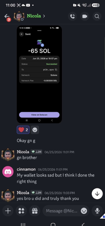 0xArdent's tweet photo. Here's where it gets worse - and why Julian/Nicola are so desperate to hide the fact that they are in fact Big John/Winston: One of their streamers accidentally discovered an exploit and drained the house for ~65 SOL. Winston begged for it back (and Nicola did directly too, further proving they're the same person) and promised the streamer 5% equity in Beefybet in exchange for the funds. The streamer returned all the SOL, in good faith, trusting the deal. Then they went to work, getting out of paying him.