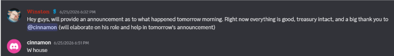 0xArdent's tweet photo. Here's where it gets worse - and why Julian/Nicola are so desperate to hide the fact that they are in fact Big John/Winston: One of their streamers accidentally discovered an exploit and drained the house for ~65 SOL. Winston begged for it back (and Nicola did directly too, further proving they're the same person) and promised the streamer 5% equity in Beefybet in exchange for the funds. The streamer returned all the SOL, in good faith, trusting the deal. Then they went to work, getting out of paying him.