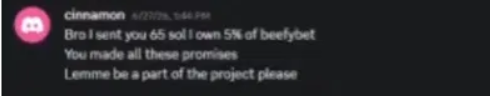 0xArdent's tweet photo. To avoid handing over the 5%, they suddenly cited an anonymous report claiming the streamer was "underage," and used it to cut his streams and void the 5% equity under "TOS." He provided full KYC (literally sending his passport photos over Discord) to disprove it - they moved the goalposts and refused it anyway. Then Winston deleted all messages about this interaction, and (now holding the streamer's most sensitive ID documents) warned him to "be careful with who you disclose things to or who you cross." They obtained his documents under a false pretext, then used them as leverage to keep him quiet.