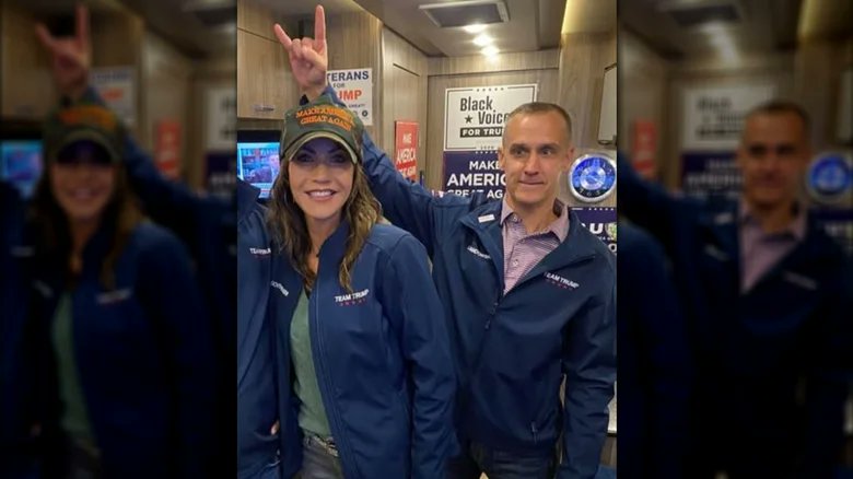 AZPC_coalition's tweet photo. The very BEST of America:
-#KristiNoem's crossdressing HUSBAND cheating online w/a Barbie he "wants to Marry"?
-Ex-Trump cheater #KristiNoem AKA #IceBarbie w/ex-chief of staff+cheating lover #CoreyLewandowski.
-There's NOBODY on #TeamTrump NOT CHEATING.
https://t.co/NjDhySl2Ul https://t.co/Tmu0NyPzT3